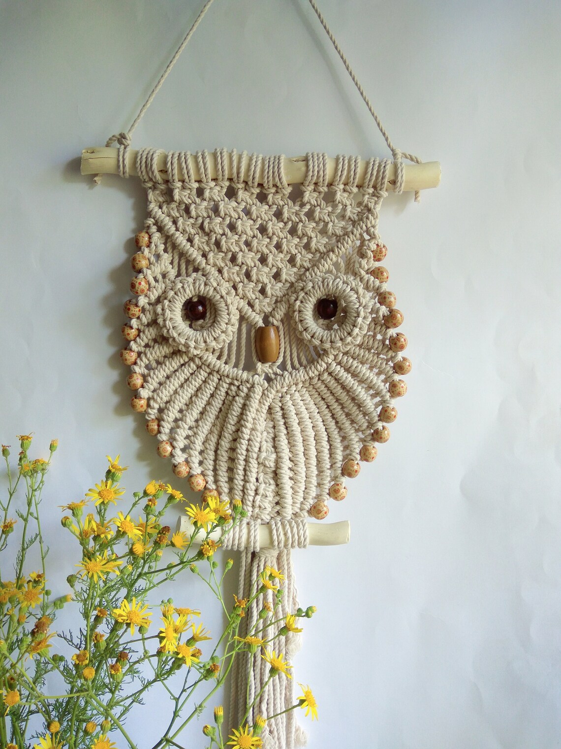 Makramee Wandbehänge Eule Dekor Kunst handgefertigte Boho | Etsy