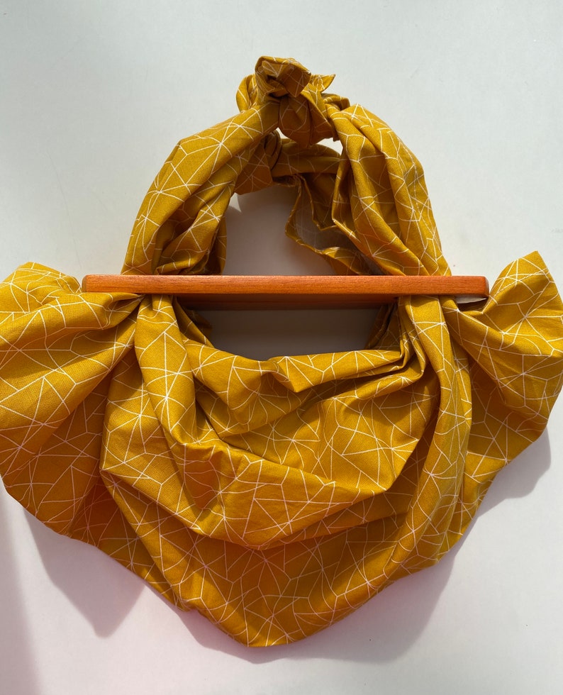 Furoshiki Taschenriemen aus Holz kein Furoshiki inklusive, Furoshiki Griff aus Holz, groß Bild 7