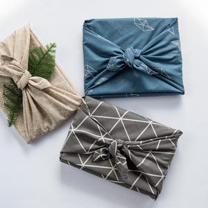 Furoshiki Geschenktücher Weihnachten Rot, Grün, Gelb, Größe Maat 35 x 35 cm, M 50 x 50 cm, L 70 x 70 cm Verpackung Stoff, Wrap Tuch