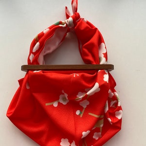 Furoshiki Taschenriemen aus Holz kein Furoshiki inklusive, Furoshiki Griff aus Holz, groß Bild 5