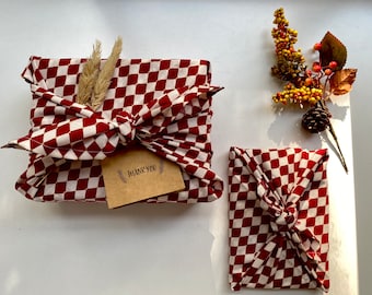 風呂敷 Geschenktücher Weihnachten Rot Weiß Gold、Größe S 35x 35 cm、M 50 x 50 cm、L 70 x 70 cm Verpackung Stoff、Wrap Tuch