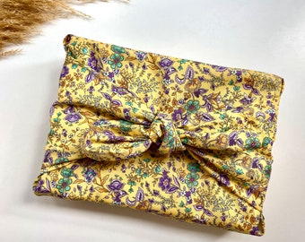 Furoshiki Geschenktücher mit Blumen Motiv, Größe S 35x 35cm, M 50x50cm, L 70x70cm, Verpackung Stoff, Wrap Tuch, Weinachten