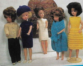 10 x Doll KNITTING CROCHET Pattern Barbie Sindy Outfit Jacket Coat Jumper Skirt Knitting Dress Teenage Doll 12 inch doll DK Instant Download