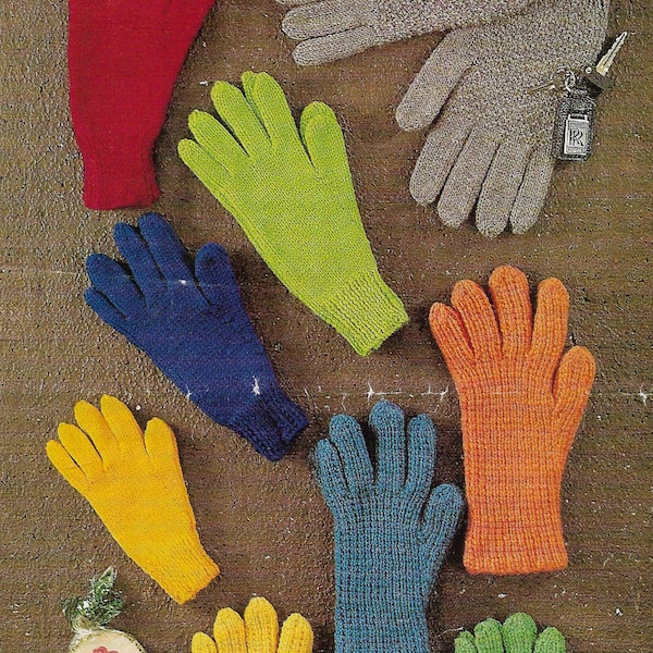 Family Gloves Knitting Pattern PDF Glove Knitting pattern pdf DK Unisex Men Boys Girls Adult Ladies Gloves knitting pattern PDF Download