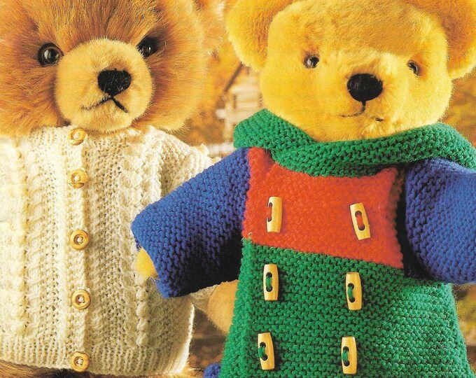 13 X Teddy Bear Clothes Knitting Patterns Outfits Coat Sweater Etsy UK