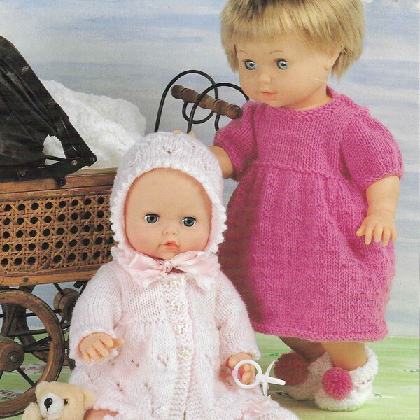 13 x Baby Dolls Knitting Patterns Outfits Dress Coat Sweater Shoes Jacket Premature Dolls Clothes DK 4 Ply 12 - 22 inch PDF Instant Download