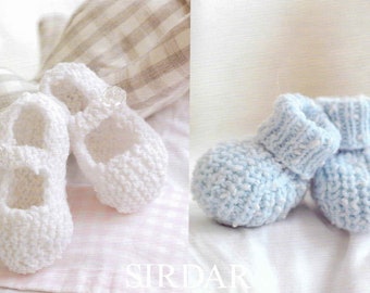 Shoe Boot Knitting Pattern 0 - 2 years Instant Down load Knitting Pattern PDF File Baby Winter Boots Detail Ugg Style Baby Bootees Booties