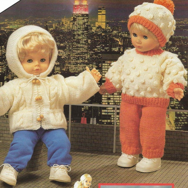 6 x Baby Dolls Knitting Patterns Outfits Dress Coat Sweater Shoes Jacket Premature Dolls Clothes DK 16 - 24 inch PDF Instant Download