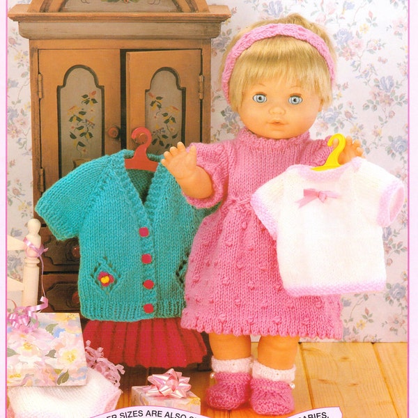 13 Baby Dolls Knitting Patterns 13 Outfits Dress Coat Sweater Shoes Jacket Premature Dolls Clothes 4 Ply 12-22 inch PDF Instant Download