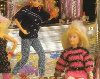 14 x Doll Knitting Pattern Barbie Sindy Outfits Ski Coat Shoes Jumper Skirt Knitting Dress Teenage Dolls 12 inch doll DK Instant Download