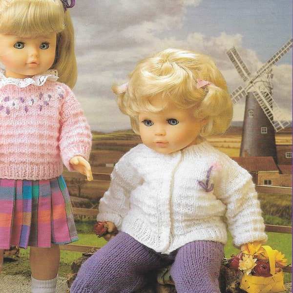 6 x Baby Dolls Knitting Patterns Outfits Dress Coat Sweater Shoes Jacket Premature Dolls Clothes DK 16 - 24 inch PDF Instant Download
