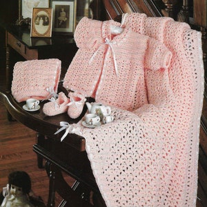 Baby Crochet Layette Pattern Hat Blanket Shawl CROCHET Jacket Pattern Baby PDF Baby Newborn 0 - 3 Months Blanket Instant Download e Pattern