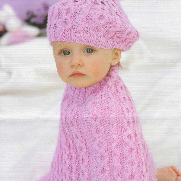 baby ponchos knitting pattern childs ponchos & hats poncho newborn 16-26 inch 0 - 6 years baby knitting pattern pdf instant download