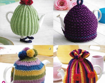 6 x Tea Cosies Knitting Pattern Traditional Vintage Patterns  DK 6 x Tea Cosy Vintage e pattern PDF Instant Download