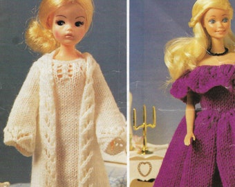 9 x Vintage Doll Knitting Pattern Barbie Sindy Dress Judo Jacket Outfits Knitting Action Man Ken Teenage 4 Ply 12 inch Instant Download