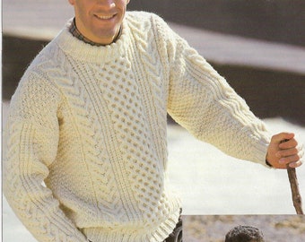 9 X Aran Cardigan Aran Sweaters Knitting Pattern Ladies Men Child Waist Coat  Jumper Family Hat  Wool Knitting patterns PDF Instant Download