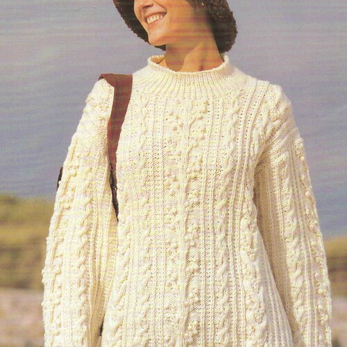 Womens Aran Coat Knitting Pattern PDF Ladies 30 32 34 36 - Etsy UK