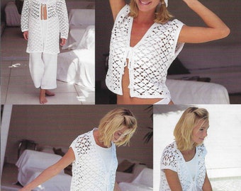 Womens Crochet Camisole Cardigan Crochet Pattern Crochet Jacket PDF 32 - 42 inch 4 PLY Crochet Pattern pdf instant download