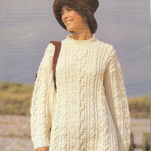 Womens Aran Knitting Pattern Cable 