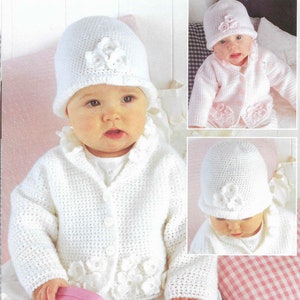 Baby CROCHET PATTERN Crochet Dress Cardigan Jacket Hat Dress Crochet Child Toddler 16 - 26 inch 4 Ply Crochet Pattern PDF instant download