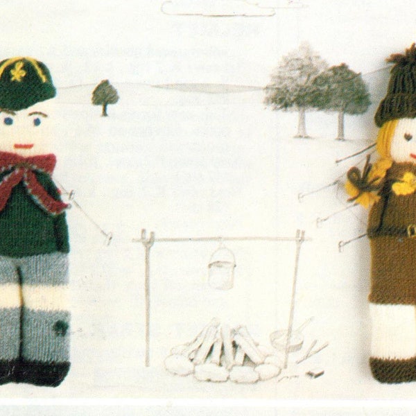 Doll Knitting Patterns Police Doll Soldier Doll Cub Scout Doll Brownie Doll Indian Doll Knitting Pattern Miniature Doll PDF Instant Download