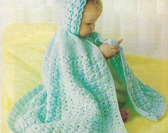 1783 CROCHET PATTERN Baby Blanket Shawl Lacy cot pram cover 4ply or DK Throw