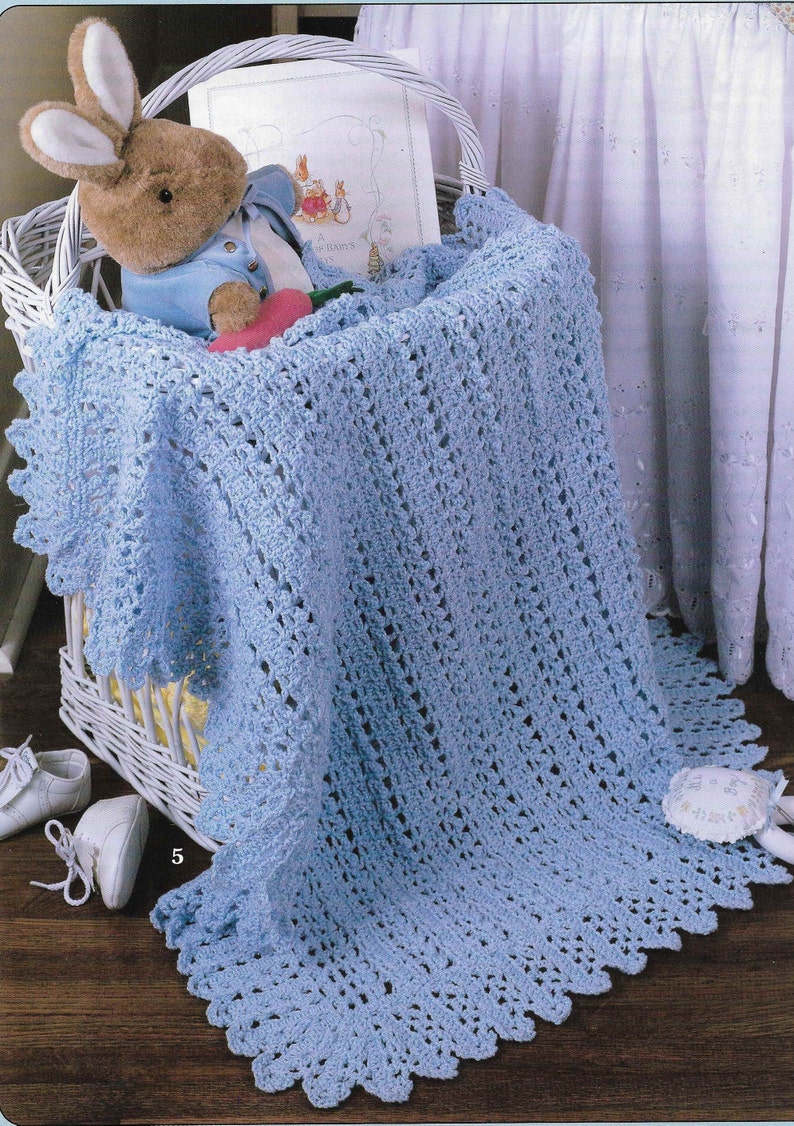 5 X Baby Blanket CROCHET Pattern Afghan Blanket Crochet Pattern Shawl Christening Shawl Baby Afghan Crochet Blanket pdf instant download image 4