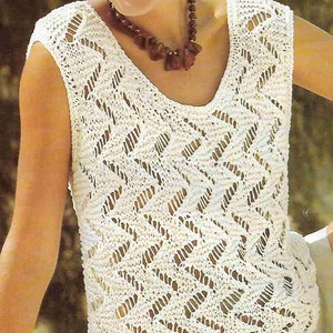 11 X vrouwen katoen zomer trui breipatroon dames korte vleermuis mouwloos vest breien PDF katoen DK 30-40 inch direct downloaden afbeelding 8