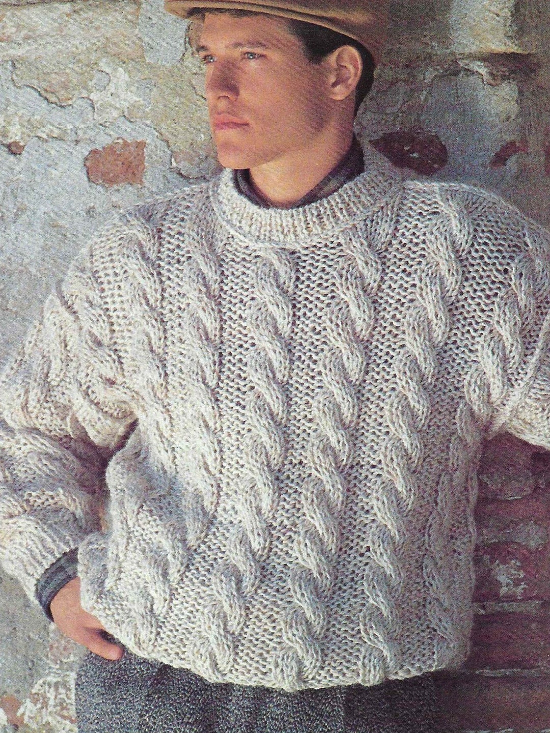 Mans Cable Sweater Knitting Pattern Mens Cable Jumper Knitting - Etsy UK