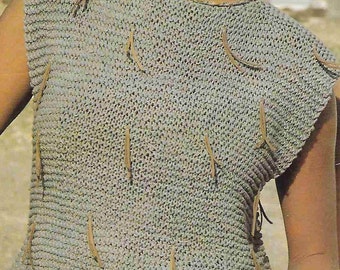 11 X Women Cotton Summer Sweater Knitting Pattern Ladies Short Batwing Sleeveless Vest Knitting PDF Cotton DK 30 - 40 inch Instant Download