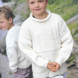 Aran Boys knitting Pattern Aran Boys Jumper Sweater 20 - 30 inch 6 months - 10 Years Aran knitting Pattern PDF Instant Download