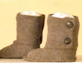 Ugg Boot Pattern Instant Down load Knitting Pattern 1-2 years to Adult PDF File Winter Boots Ugg Style Winter Boots