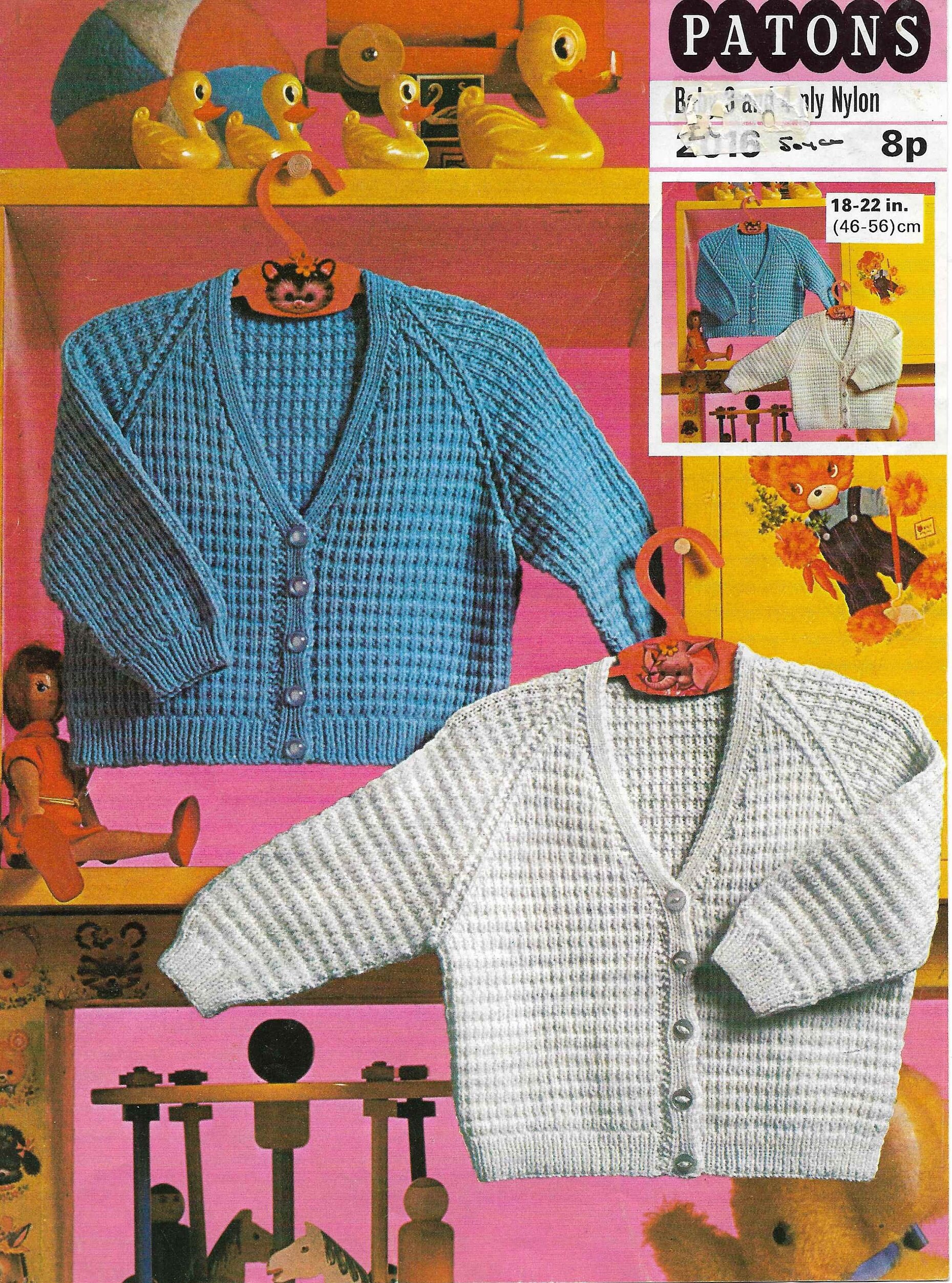 18-24 Months Baby Toddler Cardigans x 3-3 Ply COPY Vintage Knitting Pattern