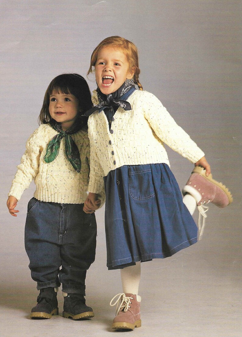 4 X Aran DK Knitting Pattern Boy Girl Knitting Pattern Cable Etsy