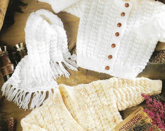 20 X Aran Cable INSTANT DOWNLOAD PDF 18 - 26 inch 46 - 66 cm Cardigan Knitting Pattern Baby Aran Jumper Cardigan Knitting Pattern