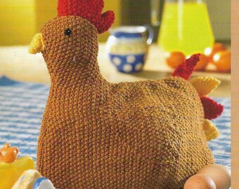 3 x Hen Cosy Knitting Pattern  DK Cow Hen Chicken Sheep Tea Cosies Tea Pot Cosies Farm Animals 3 X Knitting e Pattern PDF Instant Download