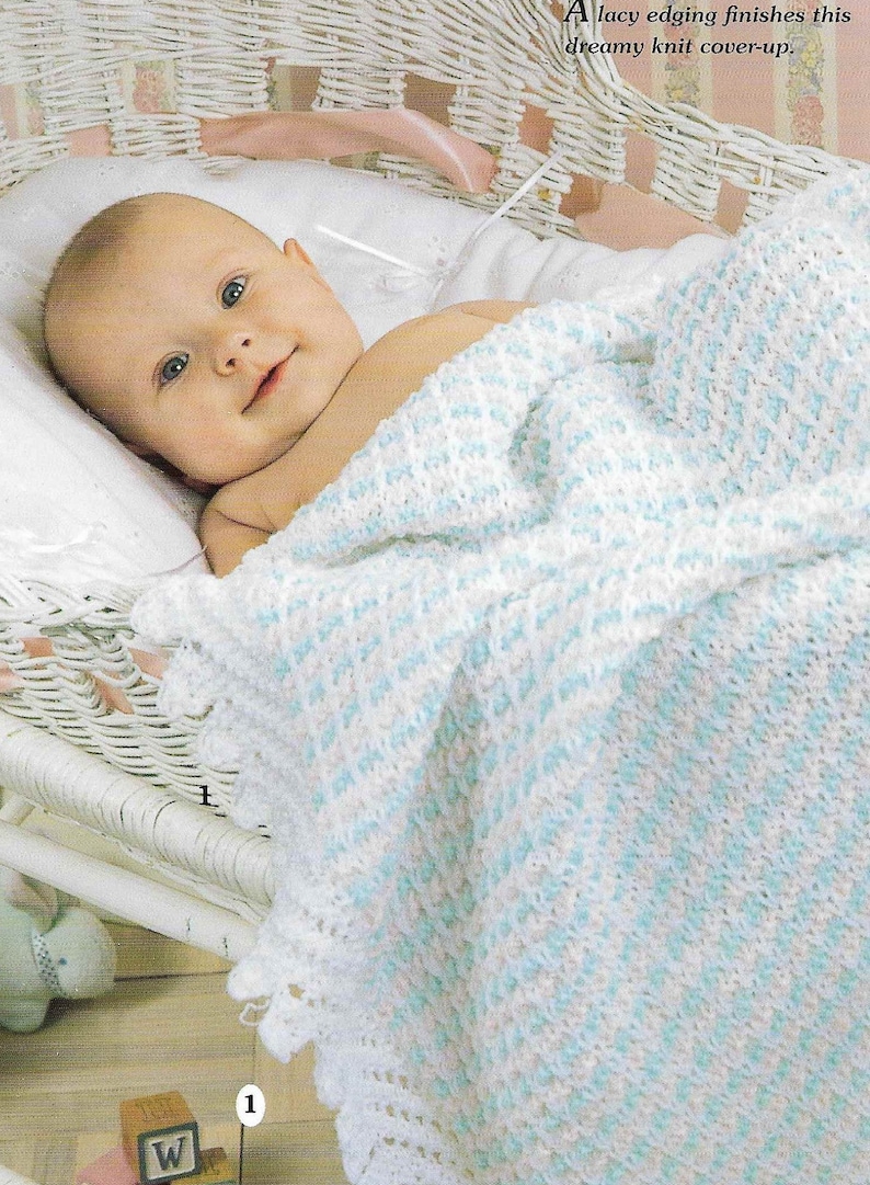 3 X Baby Blanket Knitting Pattern 4 PLY DK Baby Heart Blanket Etsy