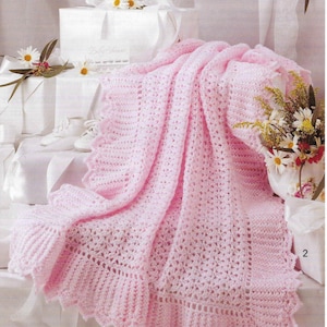 6 X Baby Blanket CROCHET Easy Pattern Afghan Blanket Crochet Pattern Shawl Christening Baby Afghan Crochet Blanket pdf instant download