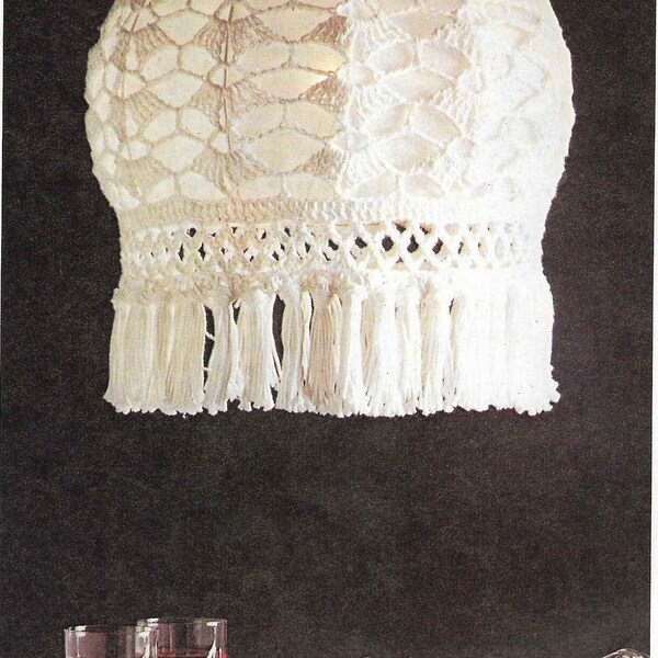 Lampshade CROCHET Pattern Light Shade PDF Retro Pattern Vintage Lampshade Crochet e Pattern PDF Instant Download