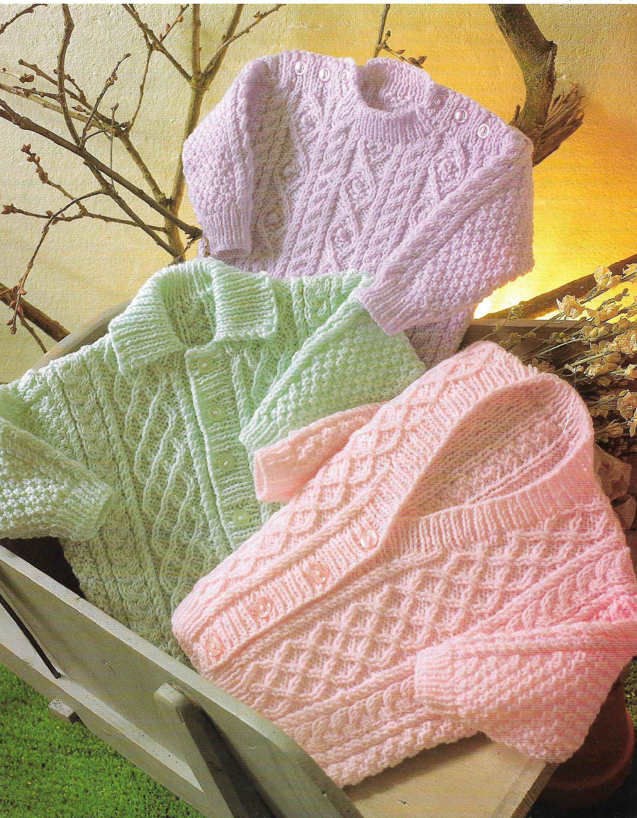 6 X Boy Girl Baby Sweater 4 PLY DK Cardigan Knitting Pattern Etsy