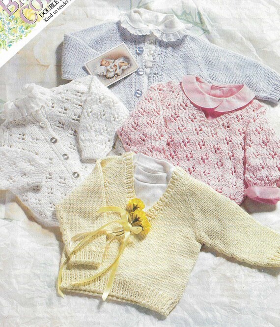 Buy Boy Girl Baby Lacy Cardigans Knitting Pattern PDF Lace Sweater.
