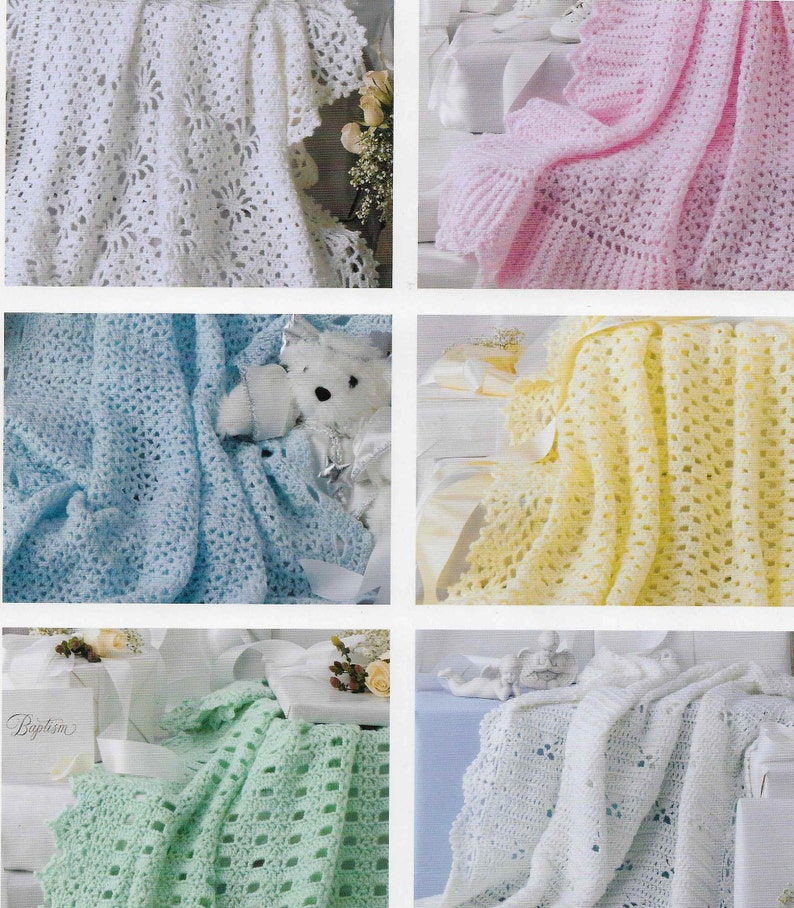 6 X Baby Blanket CROCHET Easy Pattern Afghan Blanket Crochet Pattern Shawl Christening Baby Afghan Crochet Blanket pdf instant download image 3