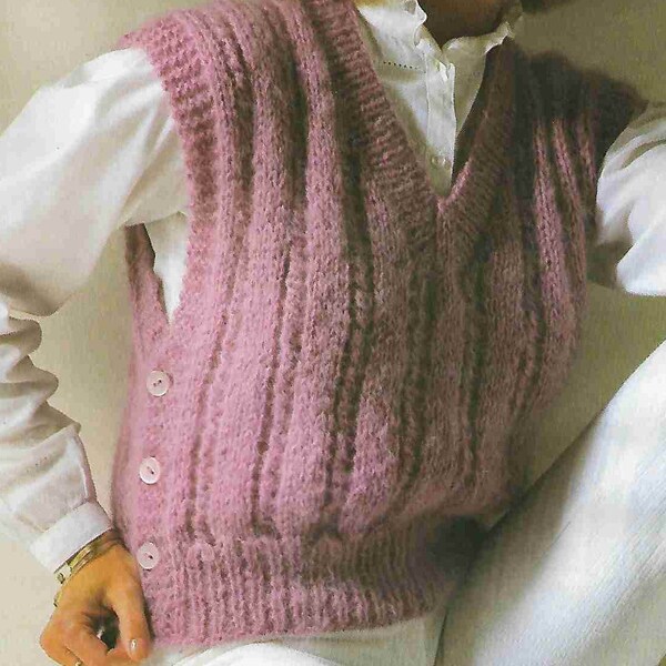 30 X Women Cardigan Sweater Cable Coat Knitting Pattern Ladies Short Sleeveless Vest Knitting PDF Soft DK 81 - 107 cm PDF Instant Download