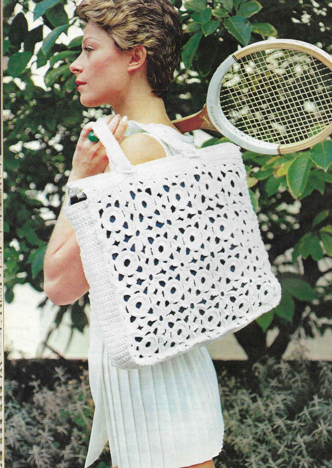 Vintage CROCHET Bag Pattern Crochet Laptop Bag Shoulder Bag Vintage