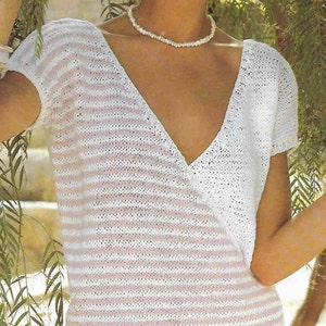 11 X femmes coton été pull tricot modèle dames court chauve-souris gilet sans manches tricot PDF coton DK 30 40 pouces téléchargement immédiat image 7