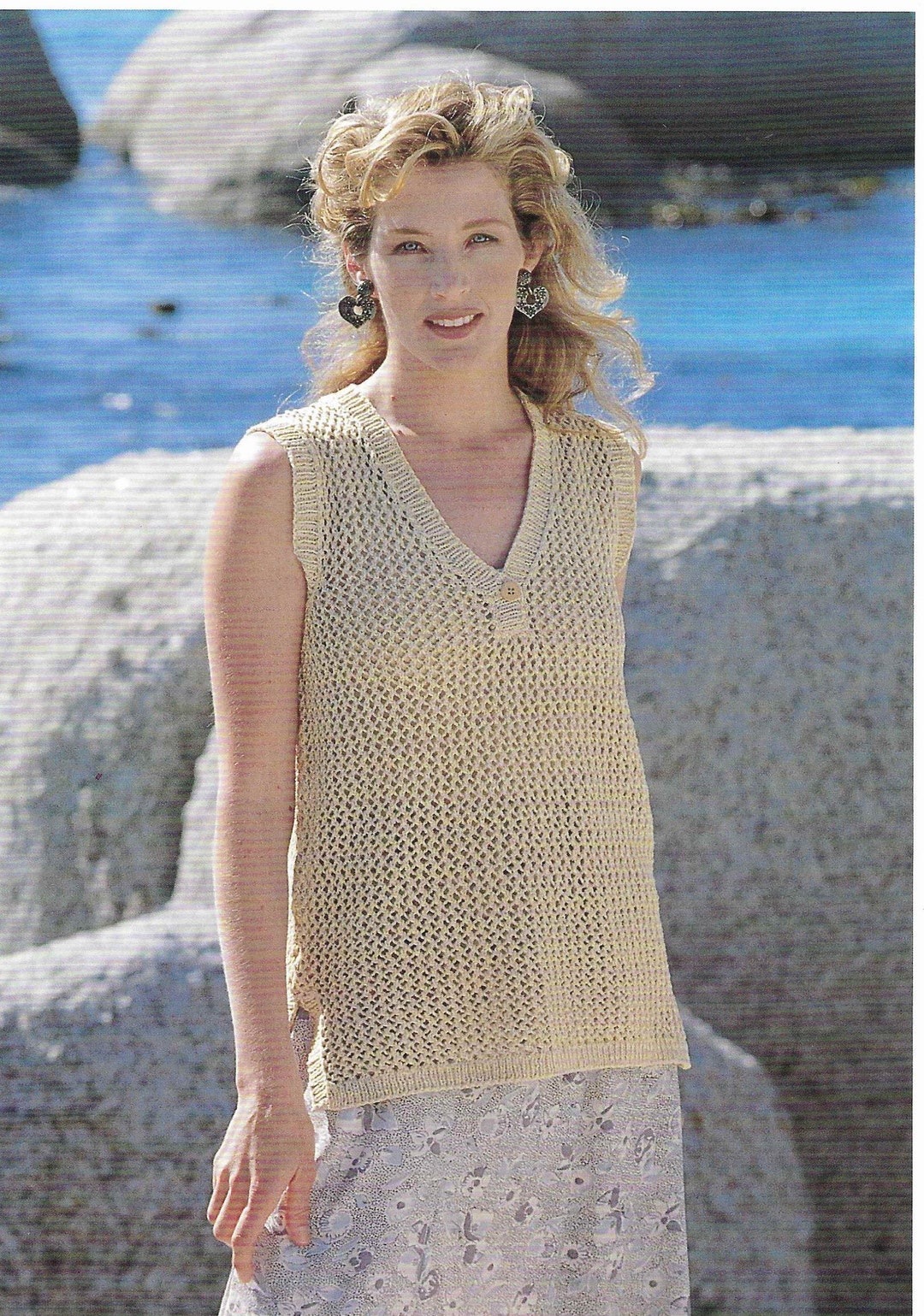 Women Sleeveless Summer Sweater Knitting Pattern Ladies Short Long