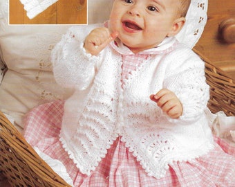 5 X Baby DK 4 Ply Knitting Pattern Newborn Toddler Cardigan Dress Sweater Sleeping Bag Cable Lace 16 - 26 inch PDF Instant download