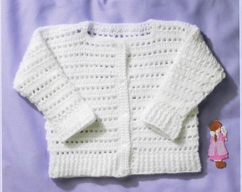 Bébé CROCHET PATTERN DK Crochet Cardigan Jacket Crochet Nouveau-né - 24 mois 16 -20 pouces Baby Crochet Patterns pdf téléchargement instantané