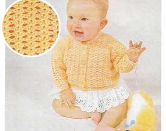 Baby CROCHET PATTERN Crochet Cardigan Jacket Coat Crochet 3 - 6 Months 19 inches Baby Crochet 4 Ply Patterns pdf instant download