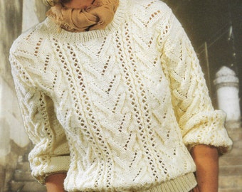 Aran Sweater Pattern | Etsy